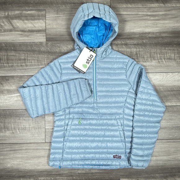 Stio Pinion 800 Down Pullover Puffer Jacket Blue Heron Women's